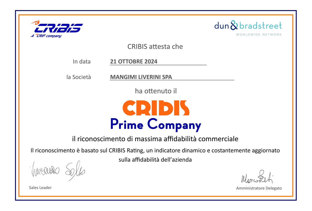 Certificato Cribis Liverini